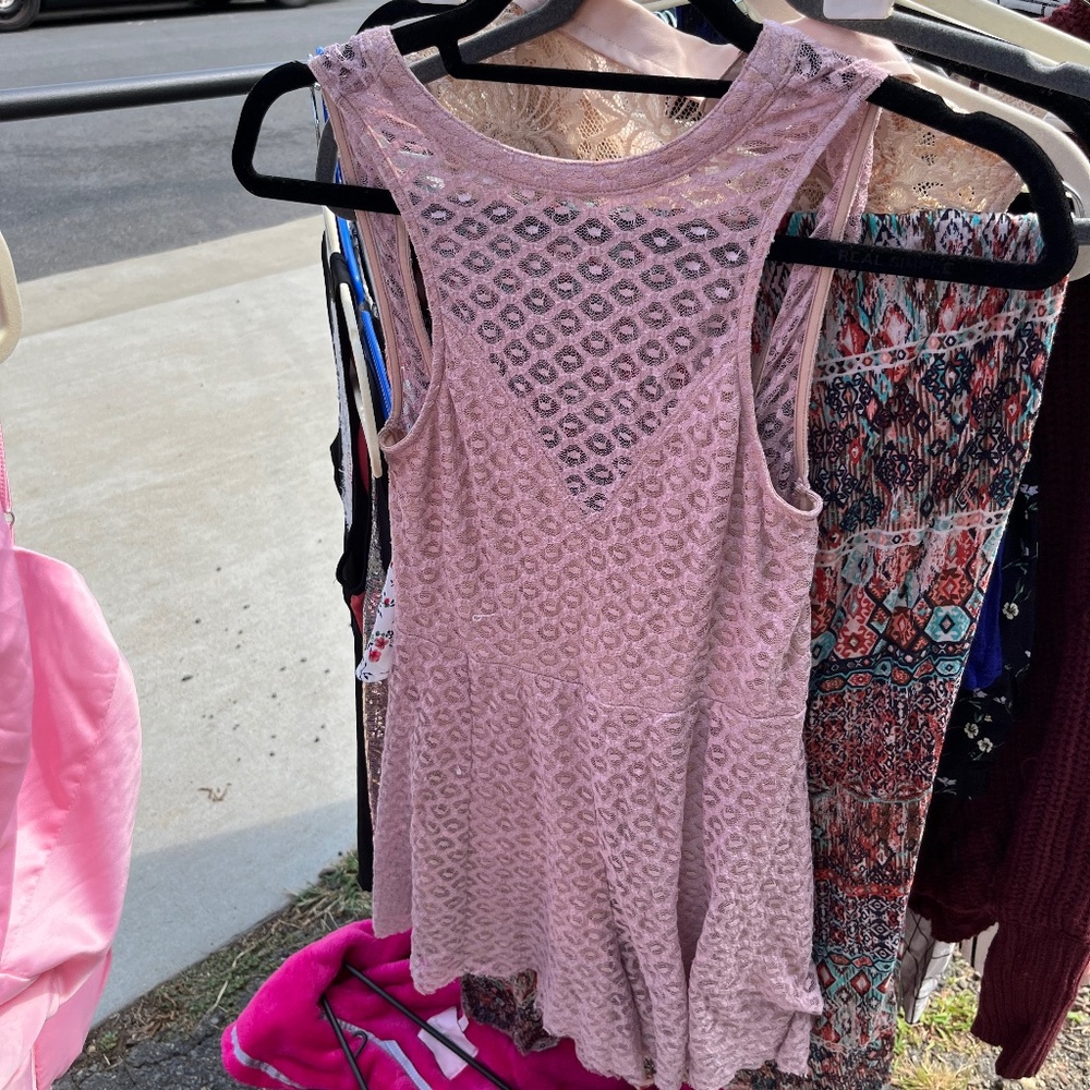 Express light purple short romper